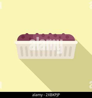 Die köstliche Acai-Schüssel wird in einem Kunststoffbehälter präsentiert, der ihre lebhafte Farbe und verlockende Textur zeigt Stock Vektor