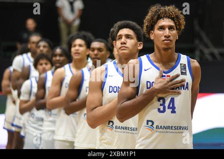 Dominikanische Republik Basketball-U18-Nationalmannschaft. FIBA Basketball Americup U18 - Buenos Aires 2024 Stockfoto