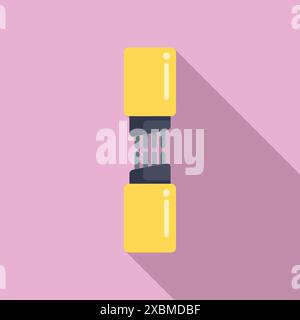 Elektrische Sicherung durchbrennt, um einen Stromkreis vor Stromüberlastung mit langen Schatten zu schützen Stock Vektor