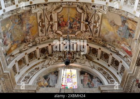 Innenansicht, Wallfahrtskirche, Renaissancekirche San Biagio, Architekt erbaut 1519-1540, Antonio da Sangallo, Montepulciano, Toskana, Italien Stockfoto