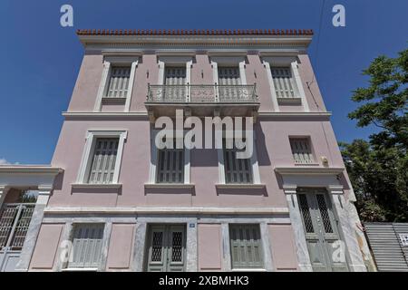 Neoklassizistische Villa im Kerameikos-Viertel, Athen, Griechenland Stockfoto