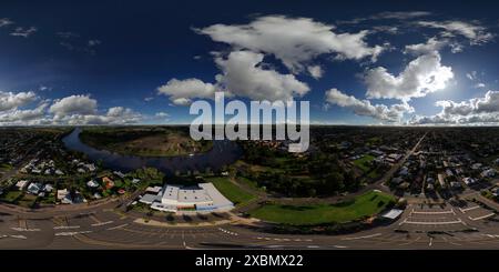 360 Grad Panorama Ansicht von 360°-Luftpanorama der historischen Hafenstadt Maryborough Queensland Australien