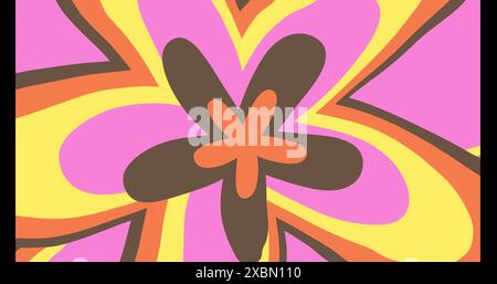 Bild von bunten Blumen auf rosafarbenem Hintergrund Stockfoto