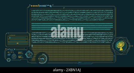 SCI-fi-Schnittstelle des Datendekodierungsprogramms. Stock Vektor