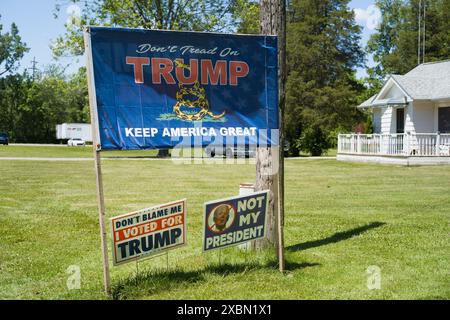 Yard unterschreibt Donald Trump in Flushing Michigan USA Stockfoto