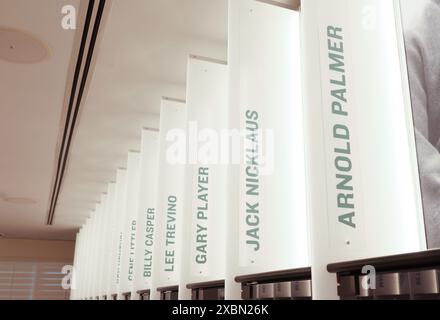 Dorf Pinehurst, Vereinigte Staaten. Juni 2024. Ein neuer Umkleideraum in der World Golf Hall of Fame im USGA Experience Building bei der 124. US Open Championship im Pinehurst Resort & C.C. (Golfplatz Nr. 2) ist zu sehen. In Pinehurst, NC am Mittwoch, 12. Juni 2024. Foto: John Angelillo/UPI Credit: UPI/Alamy Live News Stockfoto