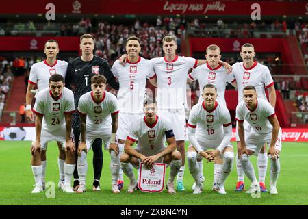 Warschau, Polen. Juni 2024. Das polnische Team steht während des Freundschaftsspiels zwischen Polen und Turkiye bei PEG Narodowy an. Endstand: Polen 2:1 Turkiye. Quelle: SOPA Images Limited/Alamy Live News Stockfoto