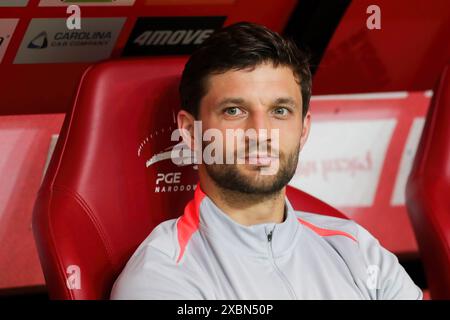 Warschau, Polen. Juni 2024. Bartosz Bereszynski aus Polen wurde während des Freundschaftsspiels zwischen Polen und Turkiye bei PEG Narodowy gesehen. Endstand: Polen 2:1 Turkiye. Quelle: SOPA Images Limited/Alamy Live News Stockfoto