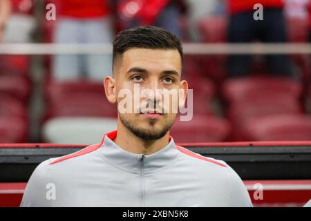 Warschau, Polen. Juni 2024. Jakub Moder aus Polen wurde während des Freundschaftsspiels zwischen Polen und Turkiye bei PEG Narodowy gesehen. Endstand: Polen 2:1 Turkiye. (Foto: Grzegorz Wajda/SOPA Images/SIPA USA) Credit: SIPA USA/Alamy Live News Stockfoto