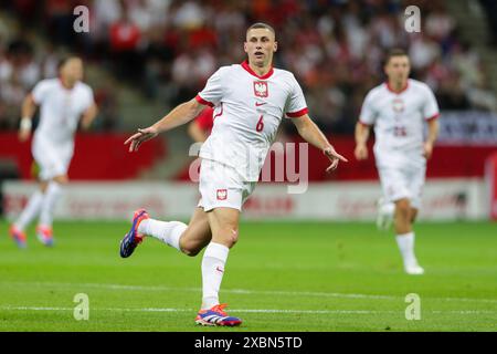 Warschau, Polen. Juni 2024. Jakub Piotrowski aus Polen wurde während des Freundschaftsspiels zwischen Polen und Turkiye bei PEG Narodowy gesehen. Endstand: Polen 2:1 Turkiye. (Foto: Grzegorz Wajda/SOPA Images/SIPA USA) Credit: SIPA USA/Alamy Live News Stockfoto