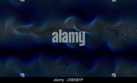 3D-Vektor-Wellenlinien Muster glatte Kurve fließend dynamisches blaues grünes Verlaufslicht isoliert auf schwarzem Hintergrund für Konzepttechnologie Stock Vektor