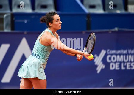 Valencia, Spanien. Juni 2024. Martina Trevisan aus Italien im Kampf gegen Lucia Cortez Llorca aus Spanien während der BBVA Open Internacional von Valencia im Sporting Tennis Valencia. Martina Trevisan gewann 6.-3. 6-3 (Foto: Vicente Vidal Fernandez/SOPA Images/SIPA USA) Credit: SIPA USA/Alamy Live News Stockfoto