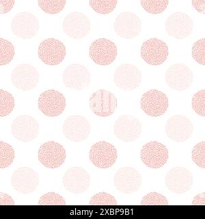 Vektor nahtlose dekorative elegante Muster mit niedlichen grünen, rosa und blauen Cartoon Pompons. Druck für Textilien, Tapeten, Deckblätter, Oberflächen. Retro-Stift Stock Vektor
