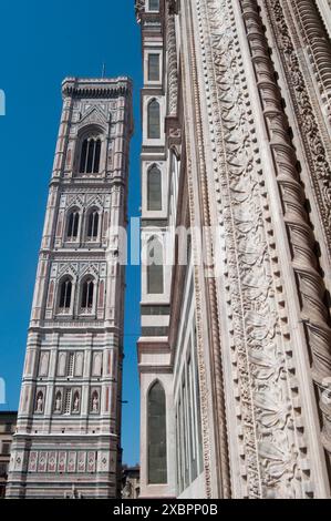 Italien, Truscany, Florenz, Kathedrale S M del Fiore und Giotto Belfried Stockfoto