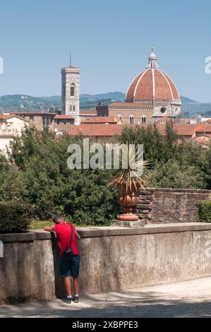 Italien, Truscany, Florenz, Kathedrale S M del Fiore und Giotto Belfried Stockfoto