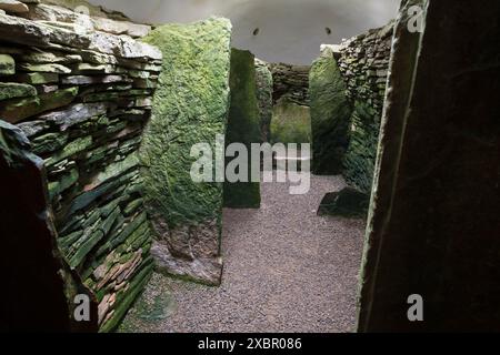 Unstan Chambered Cairn, neolithisches Grab, Orkney-Inseln, Schottland Stockfoto