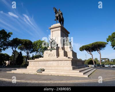 Rom. Italien. Denkmal für Giuseppe Garibaldi, Piazzale del Gianicolo, Trastevere. Die bronzene Reiterstatue wurde von Emilio Gallori und inaug entworfen Stockfoto