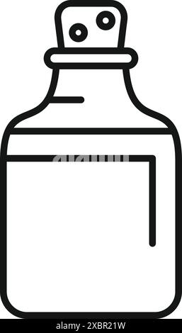 Symbol für korkierte Flaschen mit Flüssigkeit im Inneren, die Chemie, Trank oder Experiment darstellt Stock Vektor