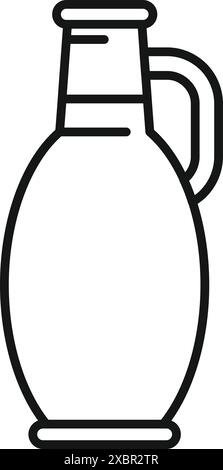 Glaskanne mit engem Hals auf weißem Hintergrund Stock Vektor