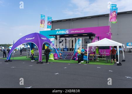 BERLIN - 07. JUNI 2024: Airbus Recruiting Center. ILA Berlin Air Show. Stockfoto