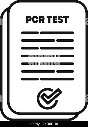 Das Dokument mit den PCR-Testergebnissen zeigt ein negatives Coronavirus-Testergebnis Stock Vektor