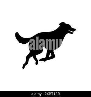 Run Dog Silhouette Jump Vektor-Logo-Symbol. Sport Hund Hund schnell Profil Zeichen Silhouette Hintergrund. Stock Vektor