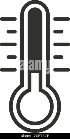 Minimalistisches Thermometersymbol zur Anzeige steigender Temperatur Stock Vektor