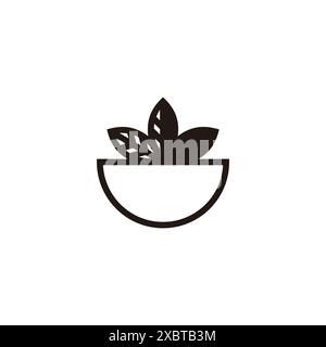 Baum verlässt Topfsilhouette Symbolvektor Stock Vektor