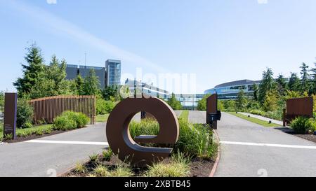 Seattle, Washington, USA – 15. Juni 2023: Hauptsitz der Expedia Group in Seattle. Stockfoto