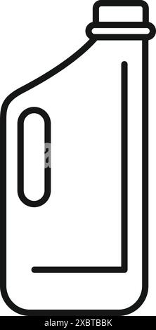 Einfaches Strichkunstsymbol einer Reinigungsmittelflasche, ideal zur Darstellung von Haushaltsaufgaben Stock Vektor