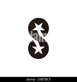 Der Swoosh des Buchstabens zeigt einen einfachen Kreise-Logo-Vektor Stock Vektor