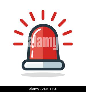 Rotes Warnblinksirene-Symbol. Sirene-Symbol im flachen Stil. Notsirene Stock Vektor