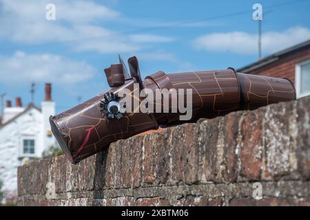 Flamborough Flowerpot Festival im Juni 2024, dörfliches Event in The East Riding of Yorkshire, England, Großbritannien Stockfoto