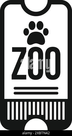 Einfaches Symbol für ein Zoo-Ticket, das Besuchern Zugang gewährt Stock Vektor