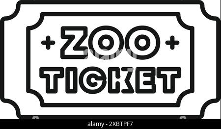 Einfaches Symbol für ein Ticket, das den Zugang zu einem Zoo zur Beobachtung von Tieren gewährt Stock Vektor