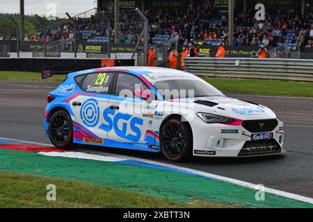 Scott Sumpton, Cupra Leon, Restart Racing, BTCC, British Touring Car Championship, Runden zehn, elf und zwölf der Saison 2024, von den Thruxto Stockfoto