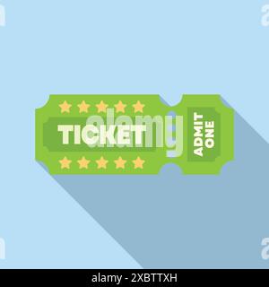 Green Ticket gewährt einer Person Zugang zu einer Veranstaltung Stock Vektor
