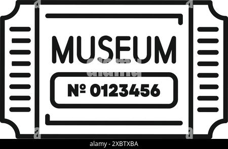 Einfache Kunst eines Museumstickets, mit dem Sie Zugang zu kulturellen Ausstellungen und historischen Artefakten erhalten Stock Vektor