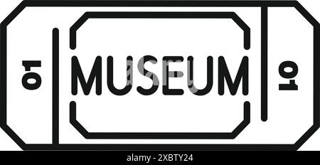 Einfaches Symbol einer Museumsticket, die Ihnen Zugang zu Kunst und Geschichte gewährt Stock Vektor