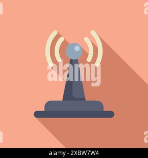 Antenne sendet Funkwellen, sendet Informationen Stock Vektor