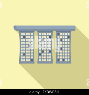 Minimalistische Illustration mit dem ikonischen Marina Bay Sands Hotel in singapur, bekannt für seine einzigartige Architektur und luxuriöse Ausstattung Stock Vektor