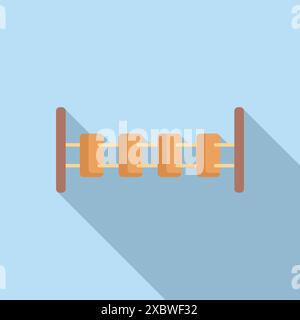 Einfaches, flaches Farbsymbol einer kleinen Holzbrücke auf einem Spielplatz für Kinder zum Spielen Stock Vektor