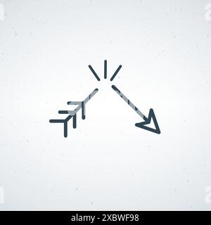 Gebrochener Pfeil, der Fehler, Ablehnung oder gebrochene Richtung in einem minimalistischen Stil symbolisiert. Stock Vektor