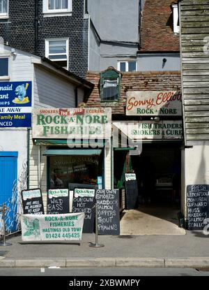 Rock A Nore Fisheries, ein traditioneller britischer Fischladen. Stockfoto