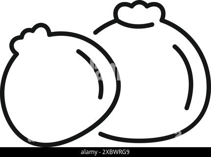 Einfache Linienzeichnung von zwei Heidelbeeren, perfekt für gesunde Ernährung, Antioxidantien und Sommerfrüchte Stock Vektor