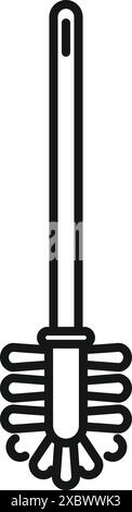 Einfaches und modernes Symbol für eine Toilettenbürste, perfekt zur Darstellung von Reinheits- und Hygienekonzepten im Badezimmer Stock Vektor