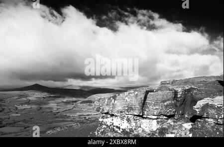 Sugar Loaf, Mynydd Pen-y-fal, liegt am südlichen Rand der Black Mountains im Bannau Brycheiniog, dem Brecon Beacons National Park Stockfoto