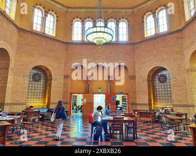 Studenten der UCLA, die im Lesesaal der Powell Library an der University of California, Los Angeles, in Westwood, LA, Kalifornien, studieren. USA Stockfoto
