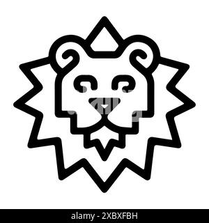 Lion Shield Logo oder moderne Linie. Vektorgrafik und Ikonendesign mit auffälligen Konturen. Schwarz-weiß Pixel Perfect minimalistisches Symbol isoliert weiß Stock Vektor