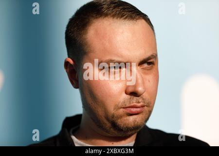 Nicht exklusiv: KIEW, UKRAINE - 12. JUNI 2024 - Chef des Verteidigungsgeheimnisses der Ukraine Kyrylo Budanov nimmt an der vierten Endphase des größten Teil Stockfoto